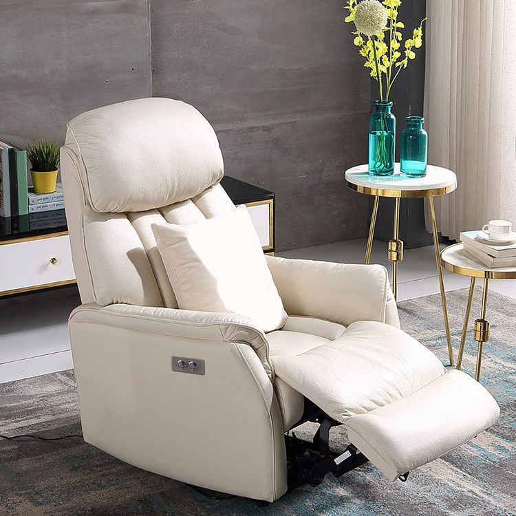 Scandinavian 32.28" Wide Standard Recliner Genuine Leather Recliner Chair