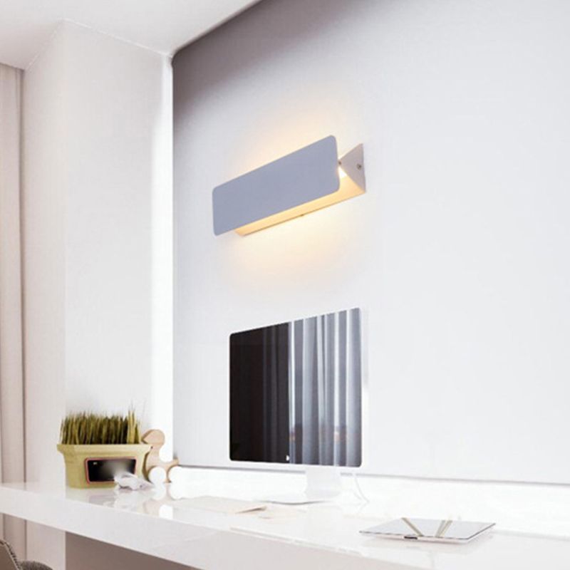 LED Wall Mount Light Metal Wall Sconce Light with Acrylic Shade for Bedroom