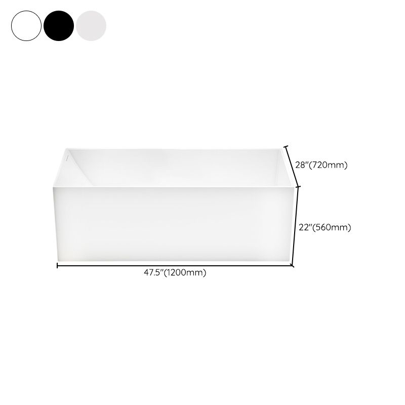 Flat Bottom Rectangular Bathtub Antique Finish Modern Bath Tub