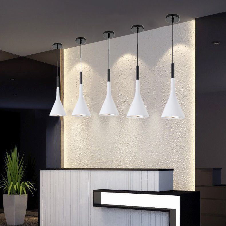 Aluminum Trumpet Shaped Pendant Light Nordic 1 Bulb Suspended Lighting Fixture