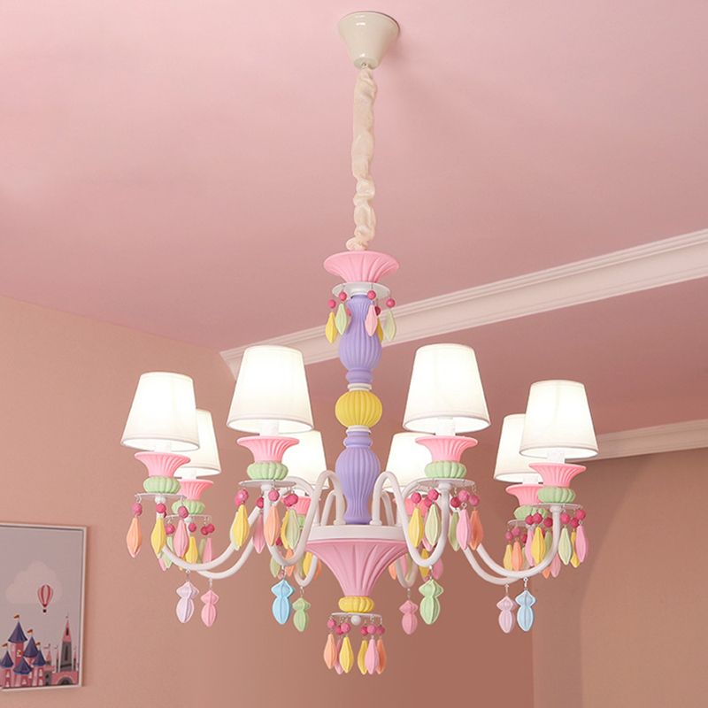 Apparecchiatura a sospensione rosa moderna a sospensione moderna a sospensione del lampadario in metallo in metallo