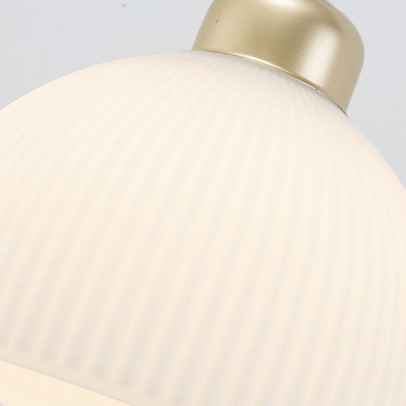 Modern Metal Wall Sconce Dome Shape Wall Light with Glass Shade for Bedroom