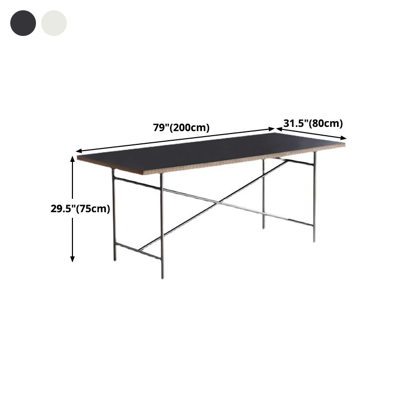 Rectangle Shape Dining Table Solid Wood Table Luxury Style with Sled Base