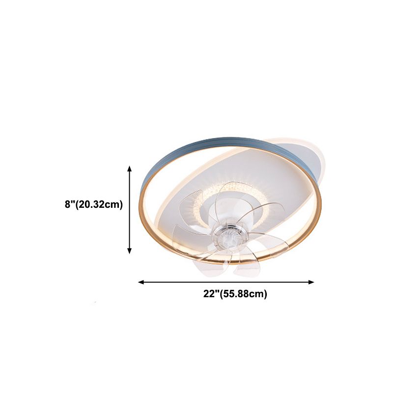 Round LED Ceiling Fan Light 1-Light Ceiling Mount Lamp with Acrylic Shade for Living Room