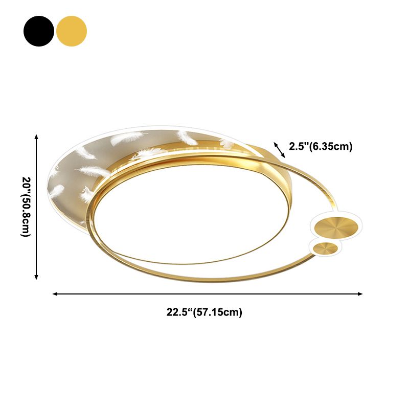 Modern Flush Mount Light Round LED Ceiling Lamp for Living Room Dining Room
