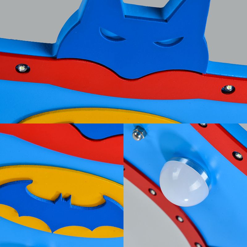 Caricatura de Bat de Dibujos Animados lámpara de techo de acabado azul de madera para niños