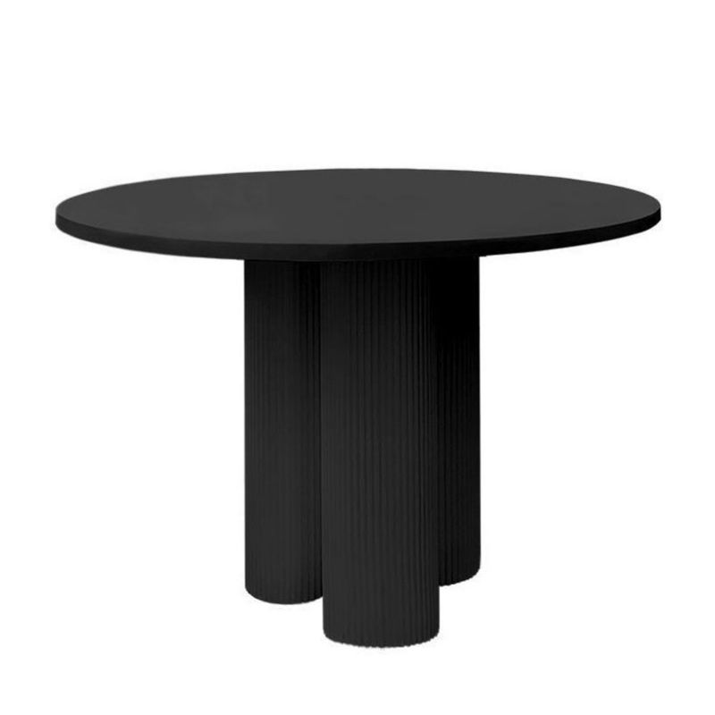 Modern Stone Dining Table Round Artificial Wood Table with Tripod Base