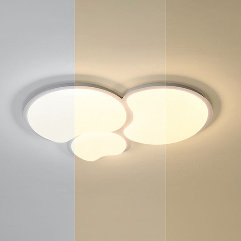 1 / 3 - Light Matte White Flush Mount Iron and Acrylic Cluster Ceiling Flush