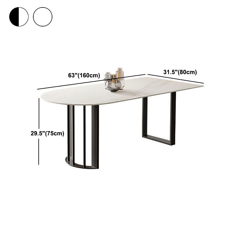 Stone Dining Room Collection Contemporary Double Pedestal Dining Table for Home