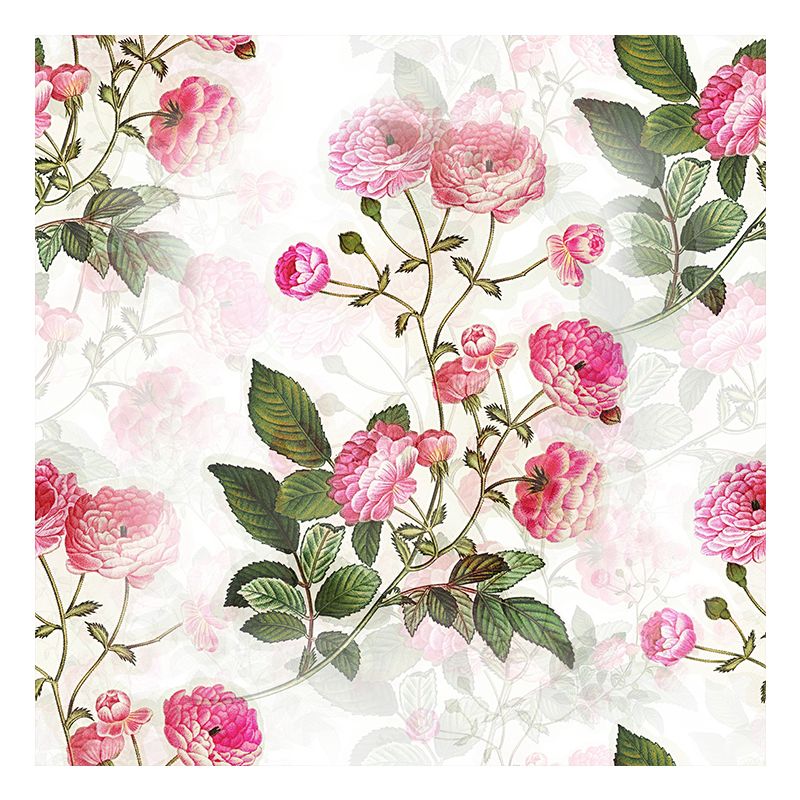 Flowers Illustration Wallpaper Environment Friendly Mildew Resistant Indoor Wall Mural