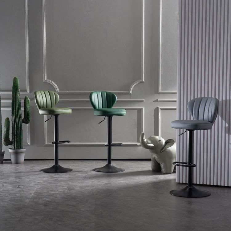 Industrial Design Armless Low Back Counter Stools for Home Leather Stools