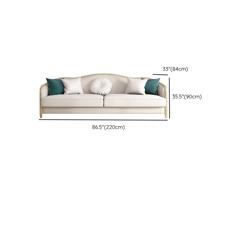 French Country Faux Leather Sofa with Ottoman Included in Wood