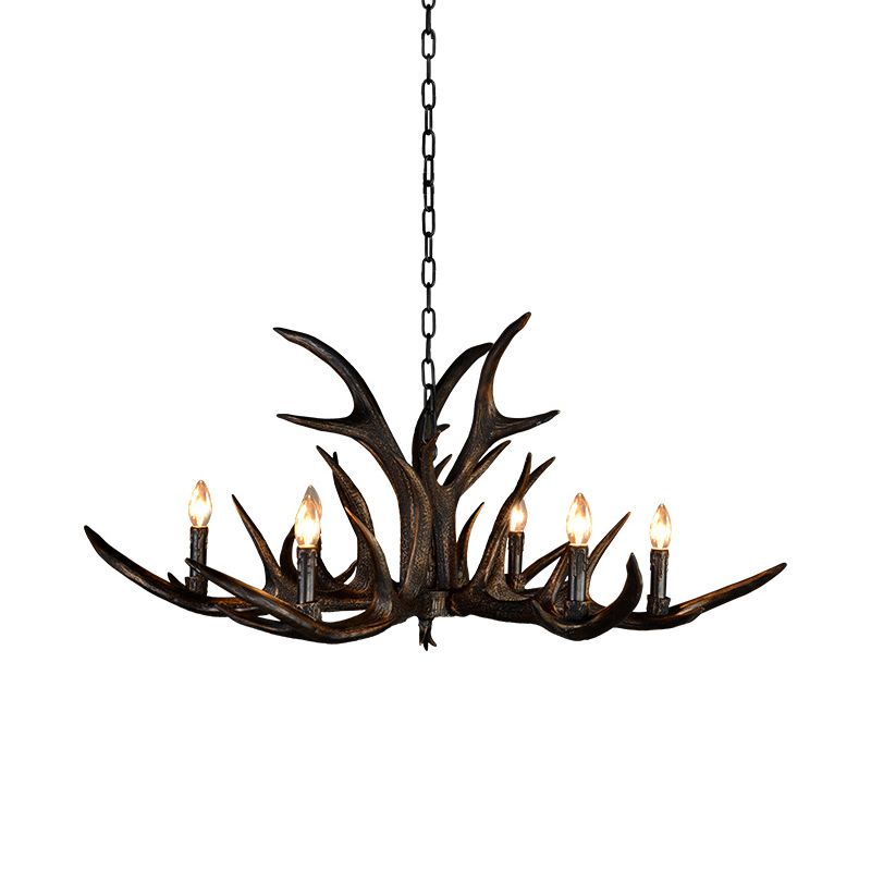 Traditionelle Kerzenhänge -Lampe 6/10/15 Lampenlampen Harz Kronleuchterleuchte in Schwarz für den Laden