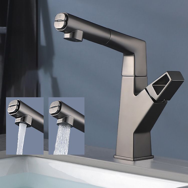 Bathroom Sink Faucet Lifting Lever Handle Pull-out Rotary Handle Faucet