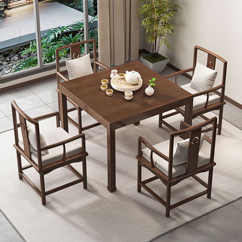 Traditional Wood Dining Set 1/5 Pieces Rectangle Dining Table Set