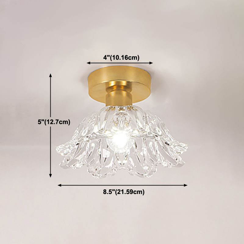 Multi-fosses contemporaines Verre de luminaire luminaire 1 Light Flush Mount Lights in Gold