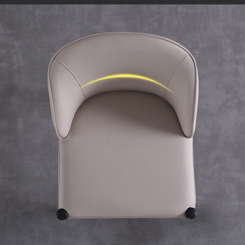 Industrial Faux Leather Chair Armless Side Chairs with Metal Legs for Home Use