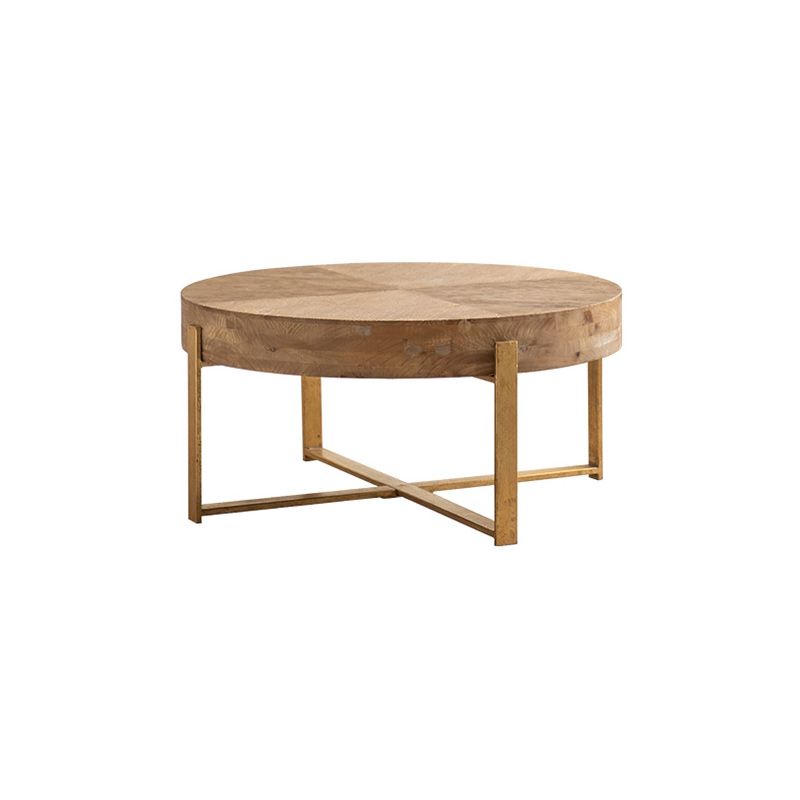 French Country Light Wood Distressed Cocktail Table Wooden Coffee Table for Home