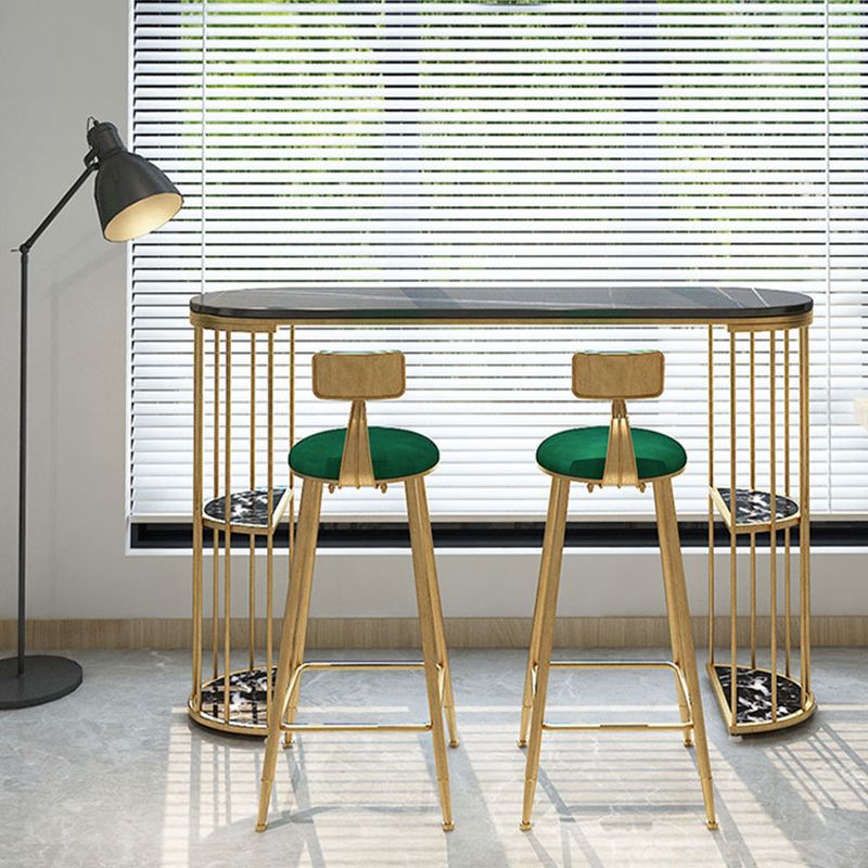 Oval Pub Table Bar Height Glam Bar Table for Indoor and Breakroom