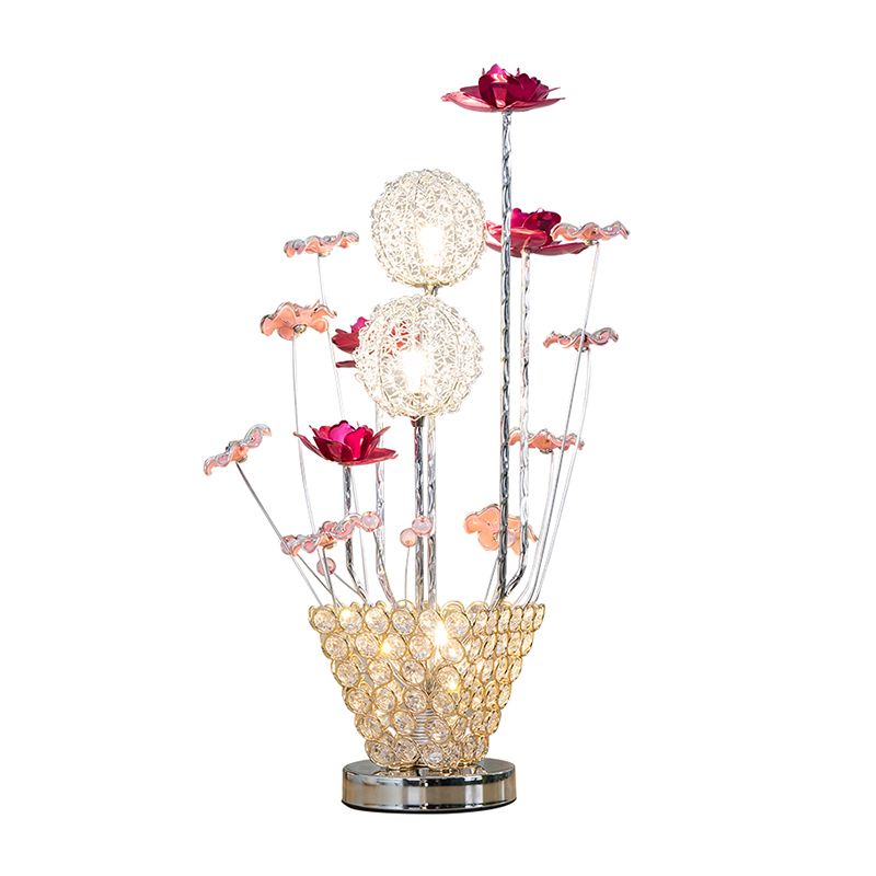 Kunstdekoration Rose und Löwenzahn Nachtlicht LED LED IRONISCHE TESEHEN LELLE LEICHNUNG MIT EBSETTE Kristallvase in Gold