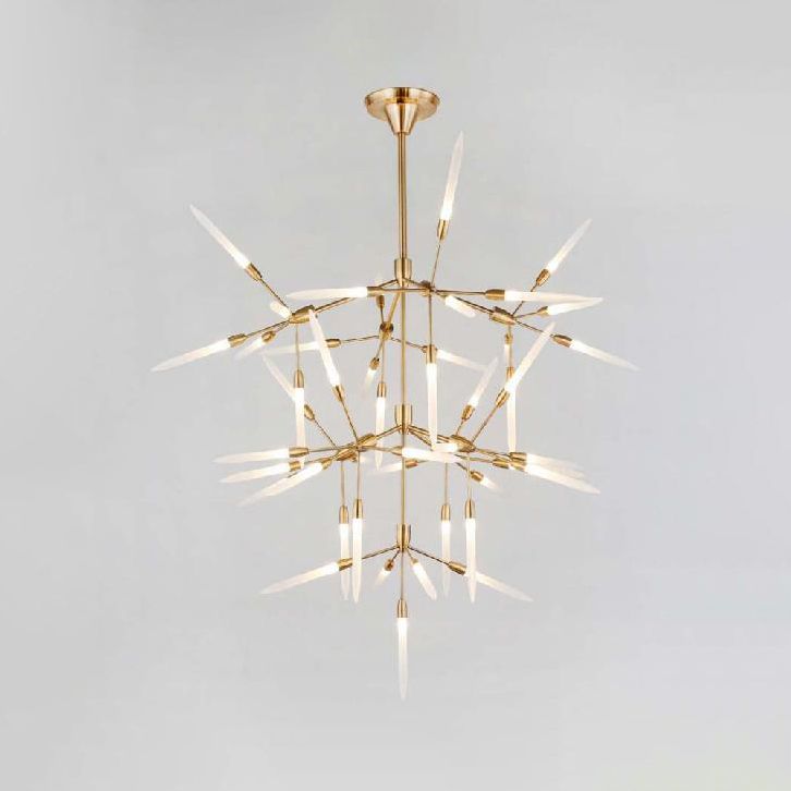 Accrilico Spur Lampadario illuminazione moderna elegante 5/25 luci per finitura in oro lampada a soffitto per soggiorno