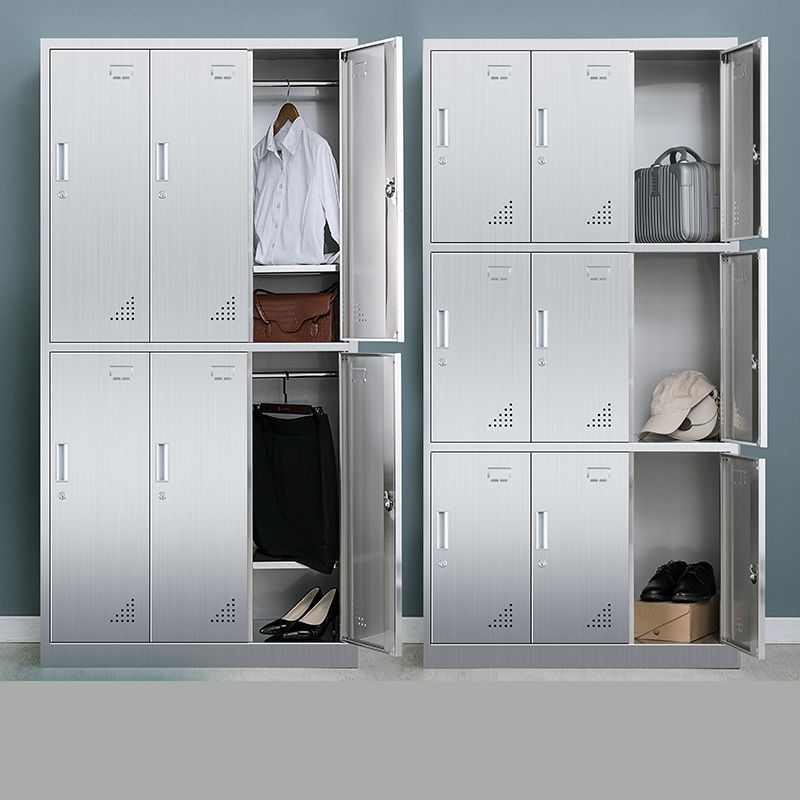35.5"L x 16.5"W x 71"H Hinged Door Storage Cabinet Contemporary Cabinet with Metal Doors