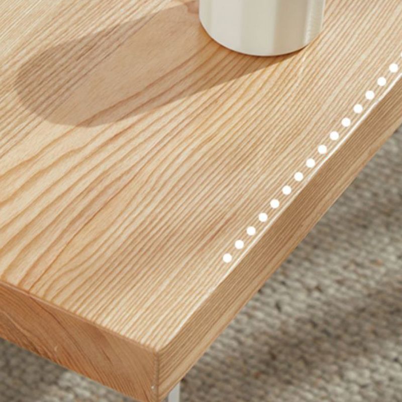 Scandinavian Rectangle Coffee Table with Solid Wood Top and 2 Acrylic Legs