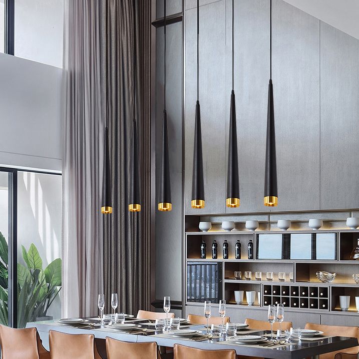 Stile di minimalismo contemporaneo LED LIGHT LIGHT ALTIMI LIGHTRO 24,8 "Lampada sospensione in alluminio affusolato per barra da cucina