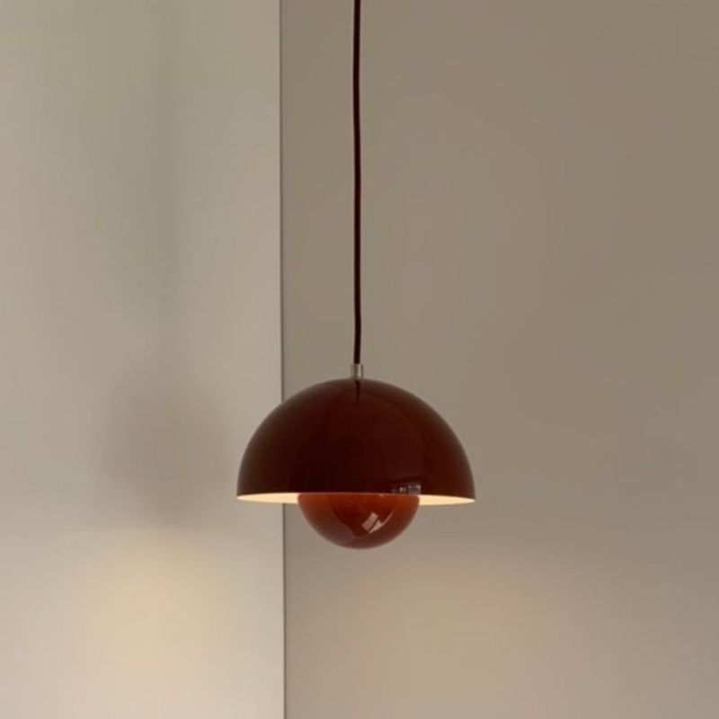 Colorful Dome Shape Pendant Light Nordic Metal Hanging Pendant for Living Room