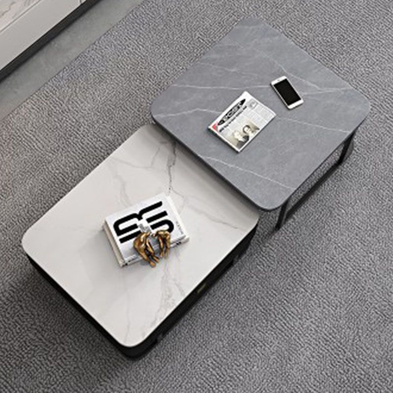 Square Marble Coffee Table Coffee 2 Nesting Coffee Table Set Modern Cocktail Table