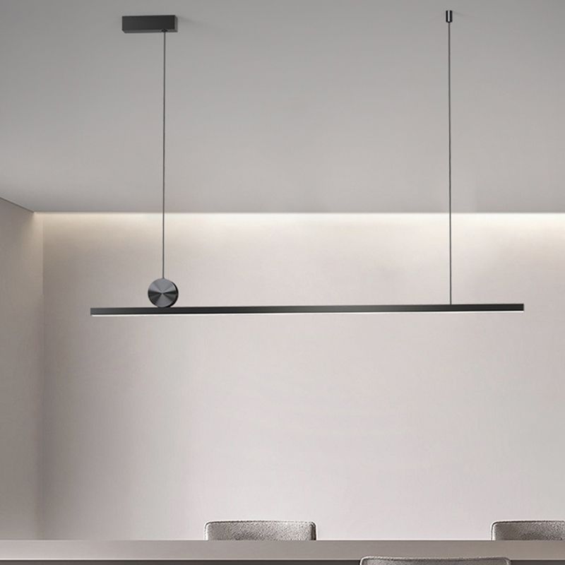 Estilo moderno de forma lineal isla de metal de la isla de 1 luz de la isla de 1 luces en negro