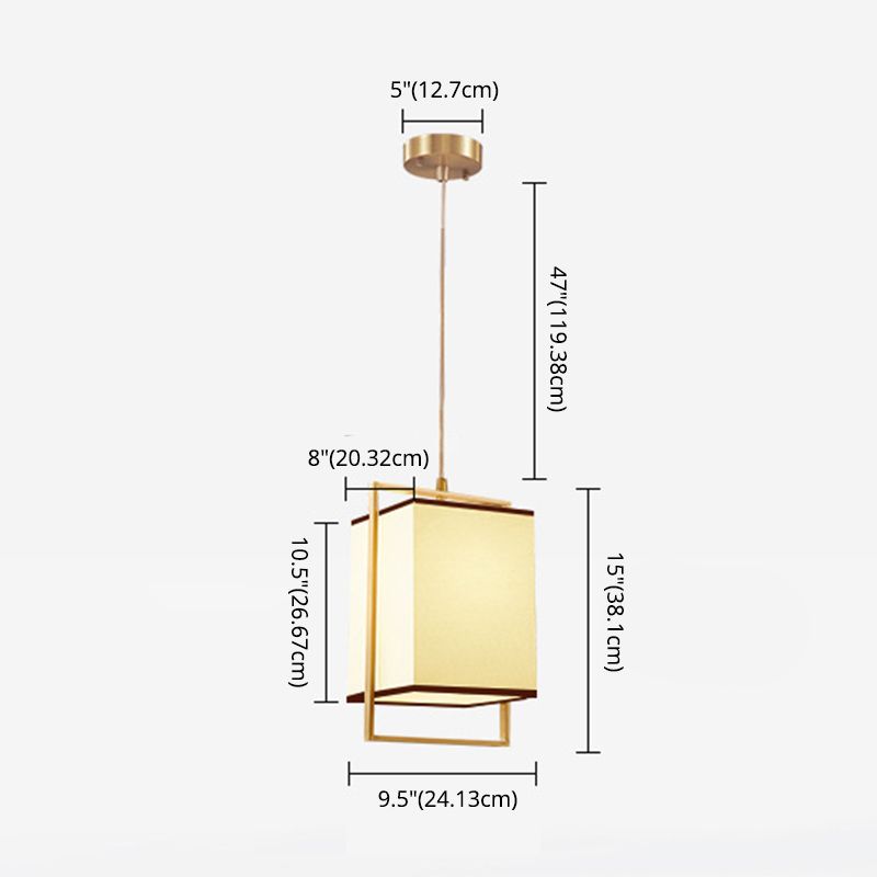 Minimalistische rechteckige Pendelleuchte Lampenmaterial 1 Kopf Diner hängende Licht mit Rahmen in Gold