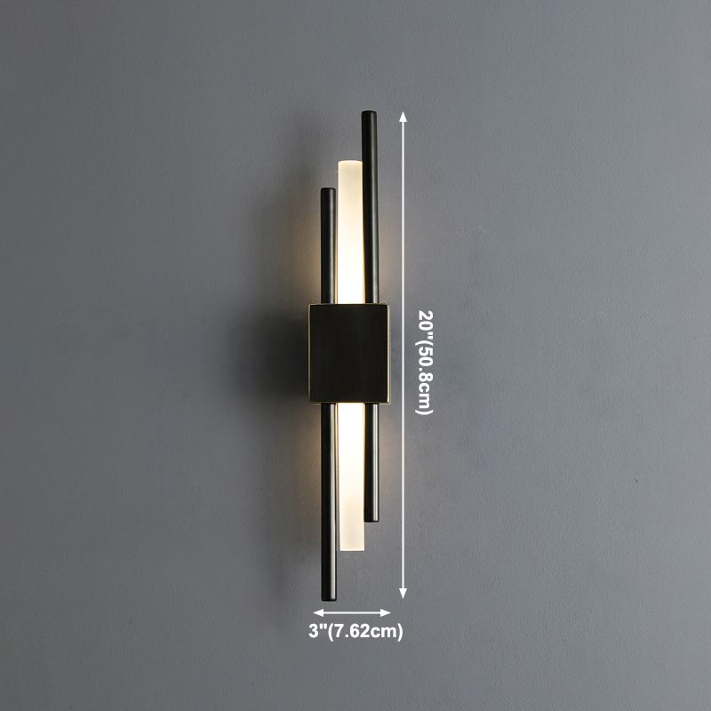 Post-Modern Simple Fashion Style Linear Shade Wall Sconce Metal 1 Light Sconces