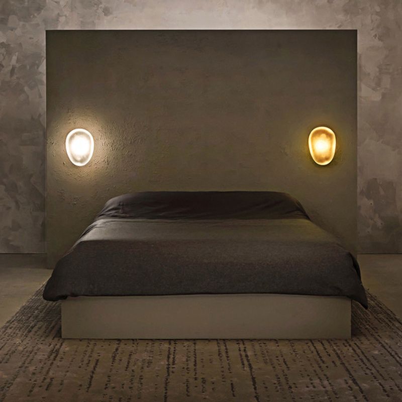 Nordic Glass Pebble Wall Sconce Living Room Background LED Wall Light Fixture