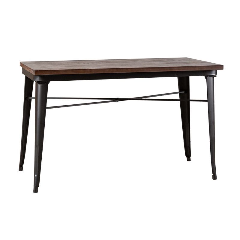 Industrial Dark Brown Dining Table Set 1/2/3/5 Pcs Solid Wood Dinette Set