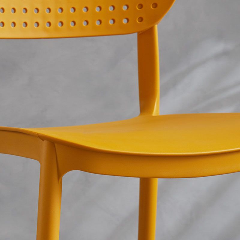 Minimalist Design Plastic Dining Armless Chair Open Back Dining Side Chairs