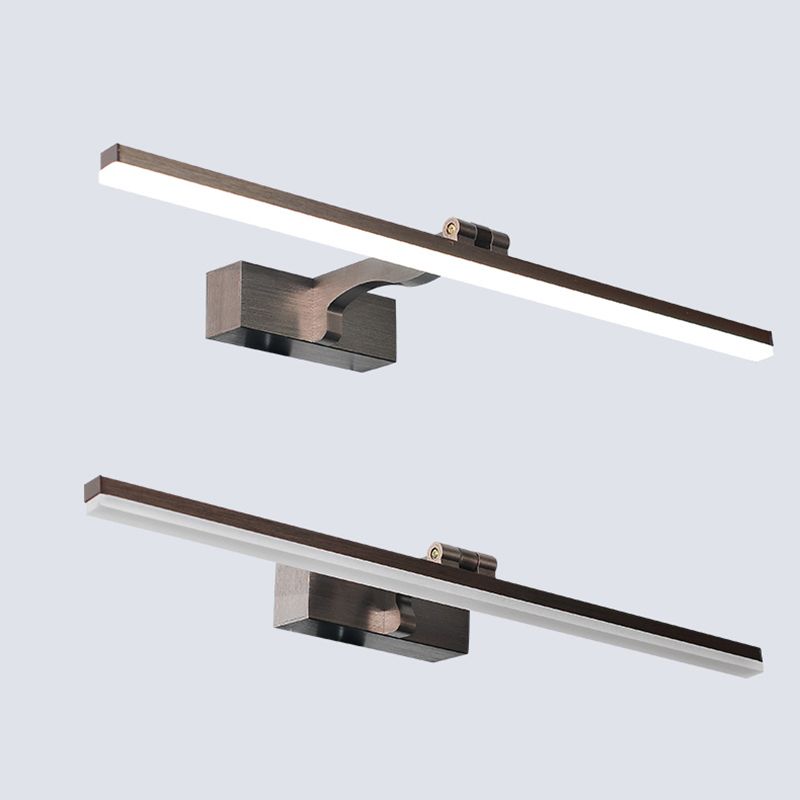 Linear Metal Wall Light Fixture Modern Style 1-Light Mirror Wall Mount Lighting