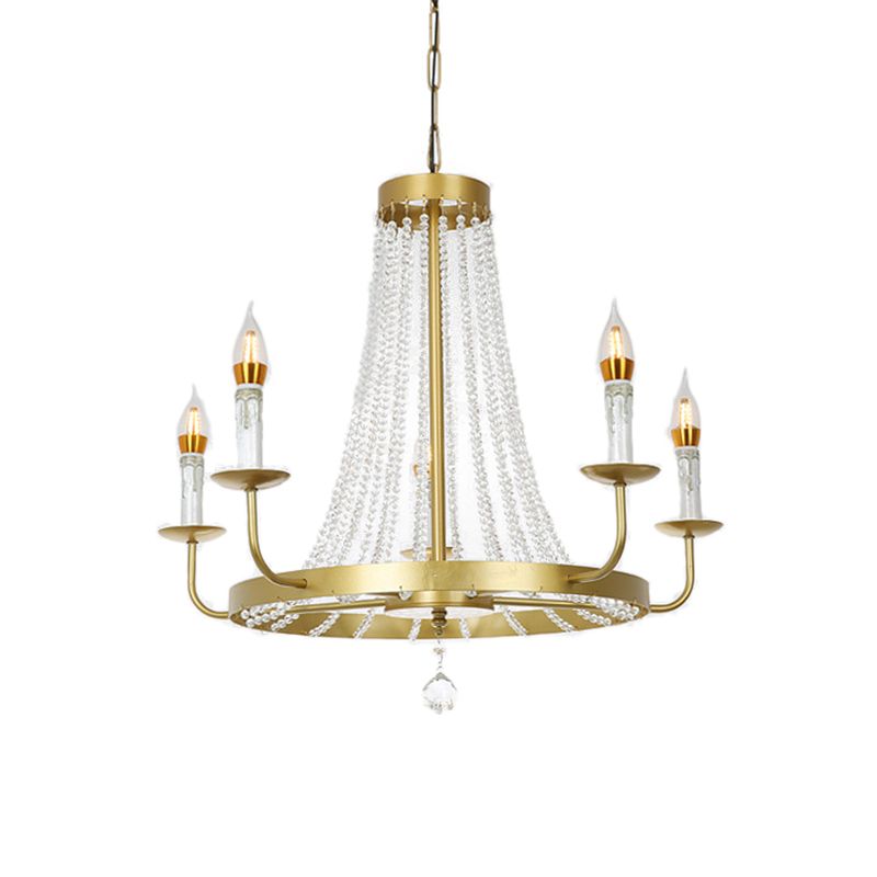 Nappe di cristalli contemporanei Pendant lampadario 5/8/12 Luci appesi lampada a soffitto in ottone