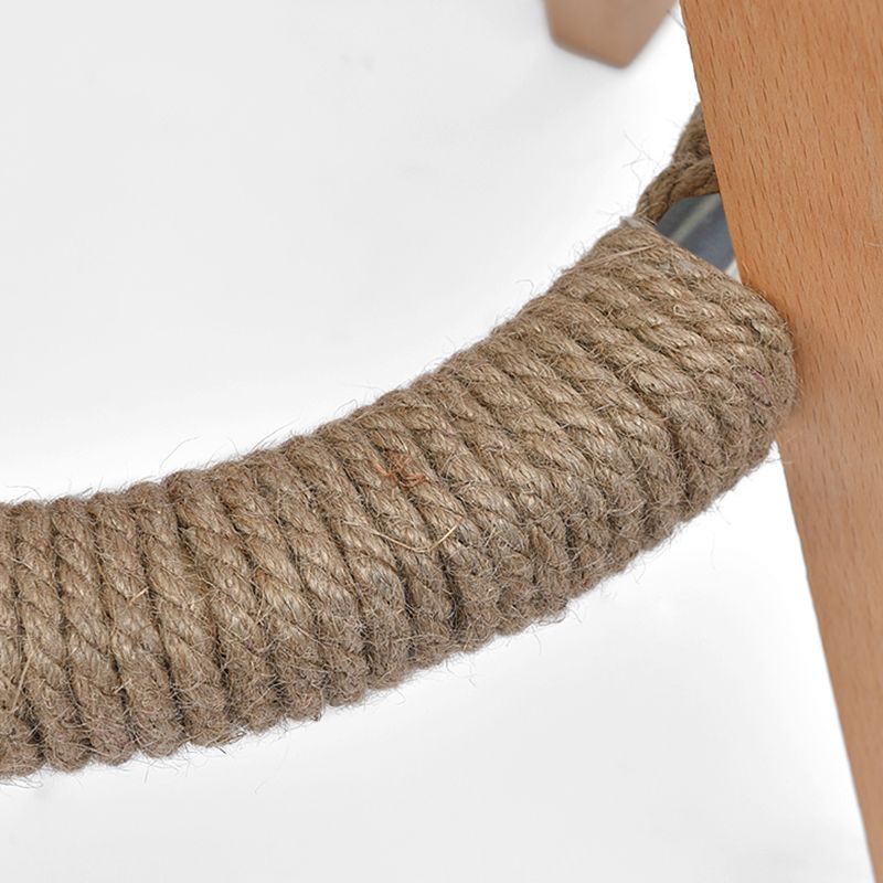 Taburete de bar moderno de madera maciza, reposapiés, respaldo bajo, taburete de mostrador con cojín, 1 pieza