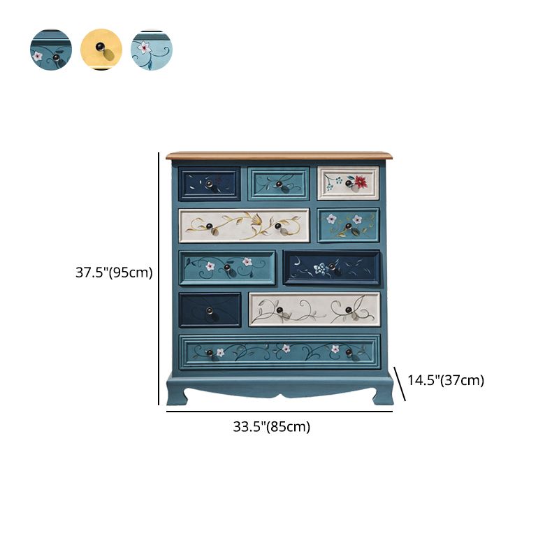 Industrial Wood Accent Chest with Drawers Colorful Accent Cabinet