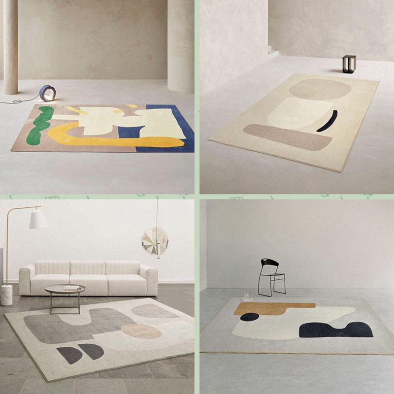 Tapis moderne Beige en Polyester, bloc de couleur, antidérapant, pour l'intérieur, pour la décoration de la maison