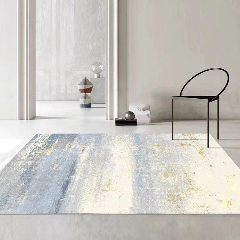 Light Grey Modern Carpet Polyester Graphic Area Carpet Washable Carpet for Home Decor