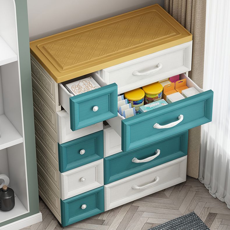 Contemporary Cabinet Plastic Storage Cabinet with Drawer for Bedroom