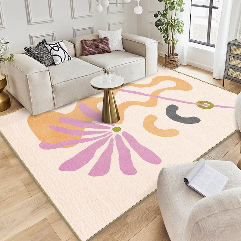 Tapis green kid polyester abstrait tapis lavable tapis lavable pour le salon