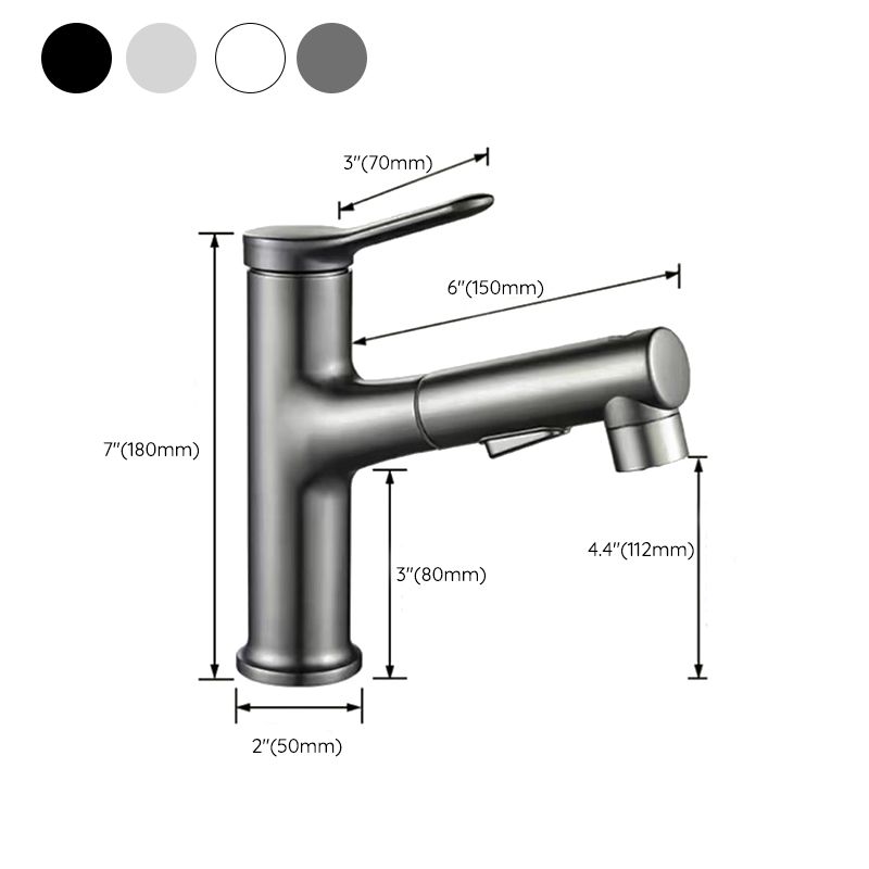 Vessel Sink Faucet Contemporary Pull-out Faucet with Swivel Spout