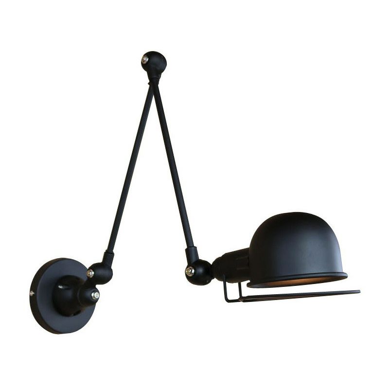 1-Licht-Schüssel Rotatable Task Wall Light Industrial Black Eisenwandhalterung Leuchte mit Rahmenschutz