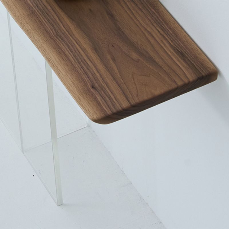 Contemporary Walnut Console Accent Table with Rectangle Top for Hall