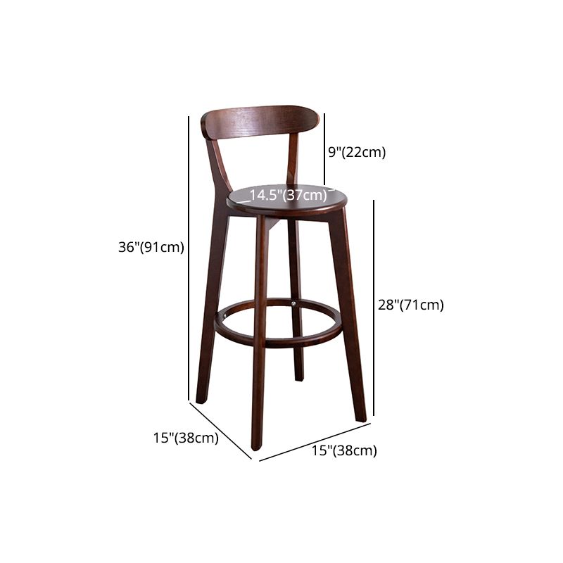 Contemporary Wood Dining Kitchen Room Armless Stool Low Back Bar Stool