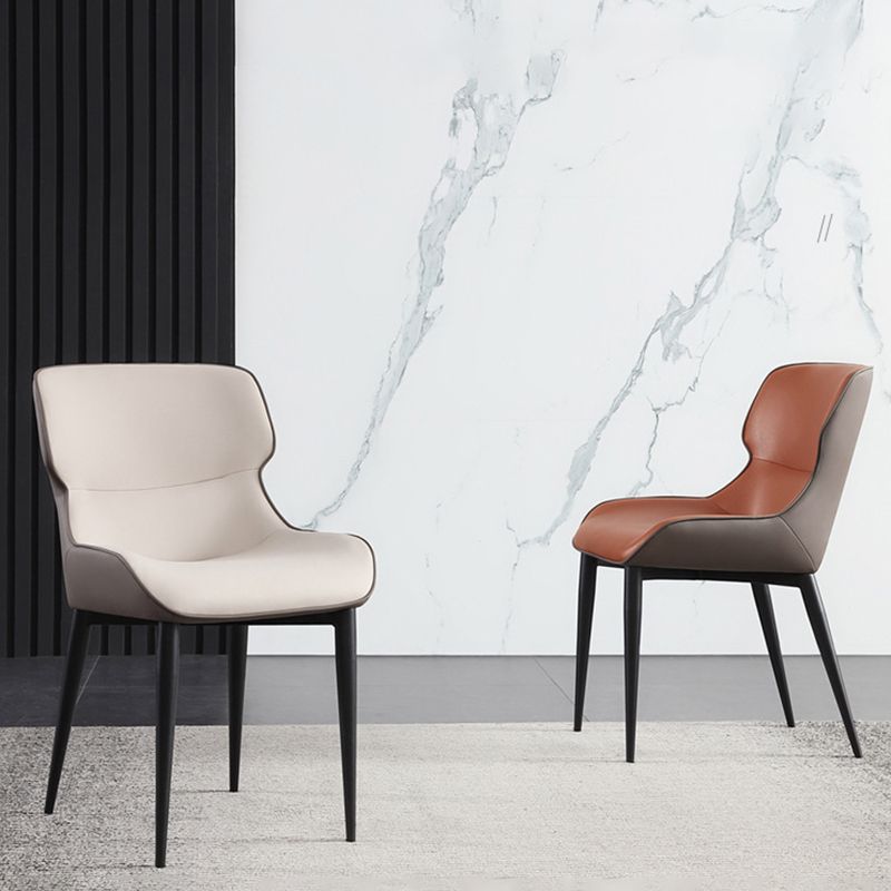 Industrial Faux Leather Dining Chairs Wingback Arm Side Chair for Kitchen