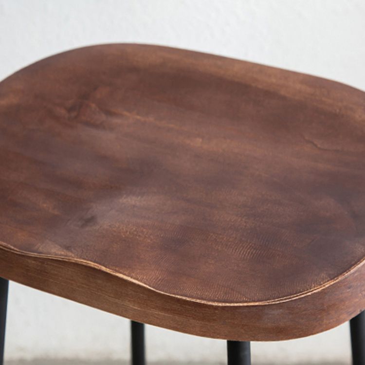 Modern Style Backless Bar-stool Saddle Seat Bar Stool with Metal Legs